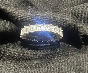 Authentic 14k White Gold Plated Ring Size 11 With Cubic Zirconias