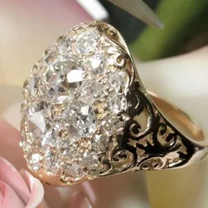 Authentic Radiant Luminescence 18k Gold-Plated CZ Mystical Ring