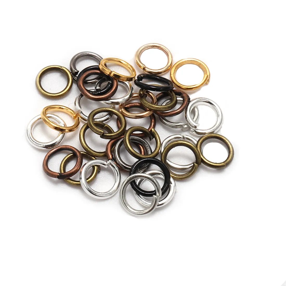 Authentic 50/100/200pcs 3-20 mm Multi Size Jump Rings Split Rings Connectors for DIY Necklace Bracelet Jewelry Making Supplies