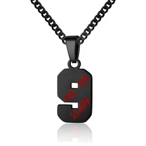 Authentic Baseball Number Necklace Gold Plated Chain Men 00-99