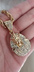 Authentic 18K Gold Plated Pharaoh Pendant Necklace 30" Chain Hip Hop Egyptian Men's