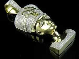 Authentic 14K Yellow Gold Plated 2Ct Round Cut Lab Created Diamond Egyptian Queen Pendant