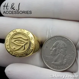 Authentic The Golden Pharaoh's Eye: Egyptian Round Talisman Ring