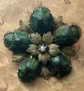 Authentic The Quintessence of Khepri: Victorian Egyptian Revival Scarab Talisman Brooch