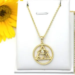 Authentic 14K Gold Plated Eye of Horus Egyptian Symbol Protection Charm Pendant Necklace.