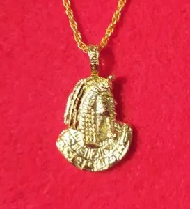 Authentic 14KT GOLD PLATED EGYPTIAN CHARM PENDANT WITH 20" ROPE CHAIN -2181