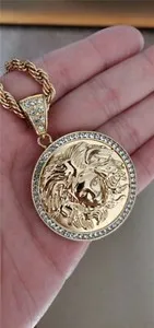 Authentic 18K Gold Plated Pharaoh Pendant Necklace 30" Chain Hip Hop Egyptian Men's