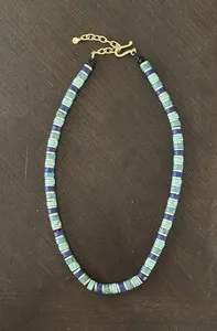 Authentic MMA 18K Gold Plated Egyptian Lapis Turquoise Necklace Metropolitan Museum of Art