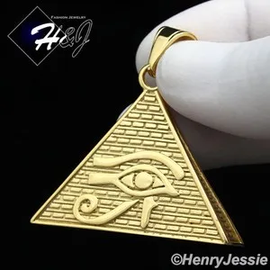 Authentic MEN's Gold Plated 3D Egyptian Pyramid Charm Pendant*GP89