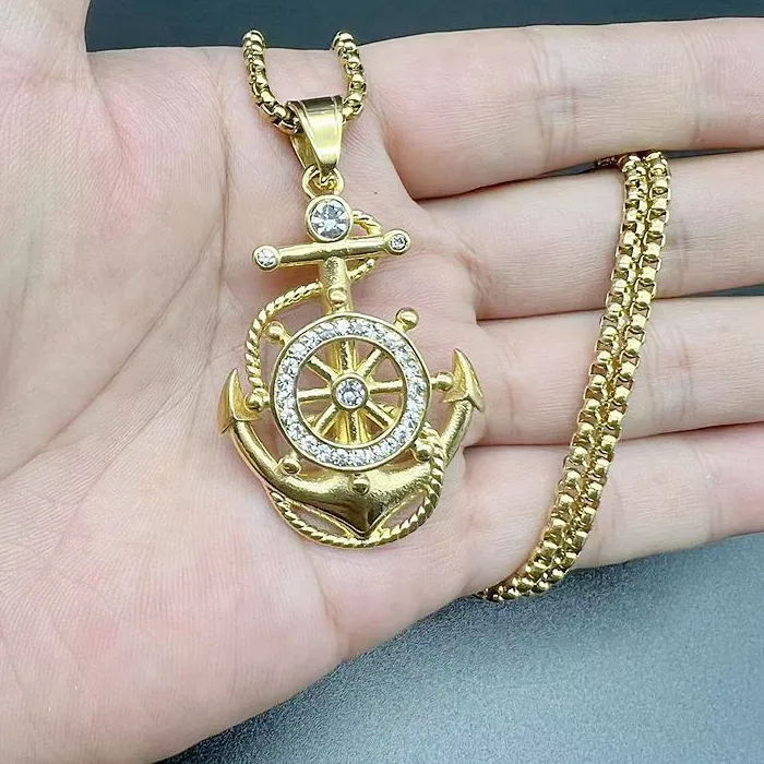 Authentic Navigator of the Infinite Stars - Gold Helm and Anchor Talisman