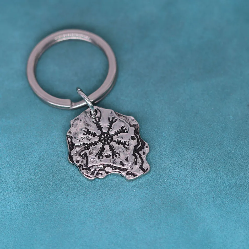 Authentic Viking Helm of Awe Slavic Amulet Protection Rune Pendant Keychain For Men Women Pagan Magic Odin Norse Jewelry Talisman