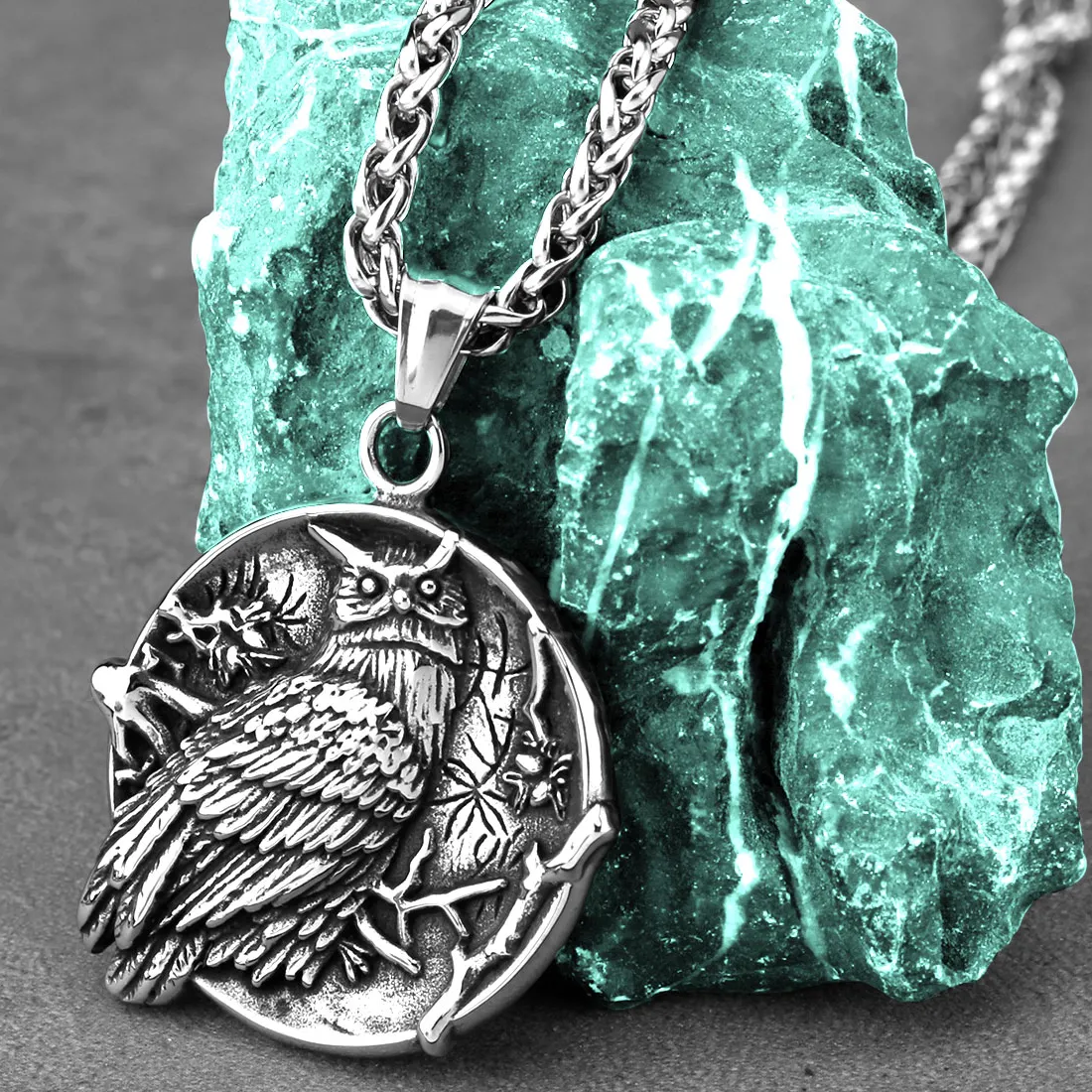 Authentic Eternal Aegir's Flight: Viking Helm of Awe & Owl-Eagle Amulet