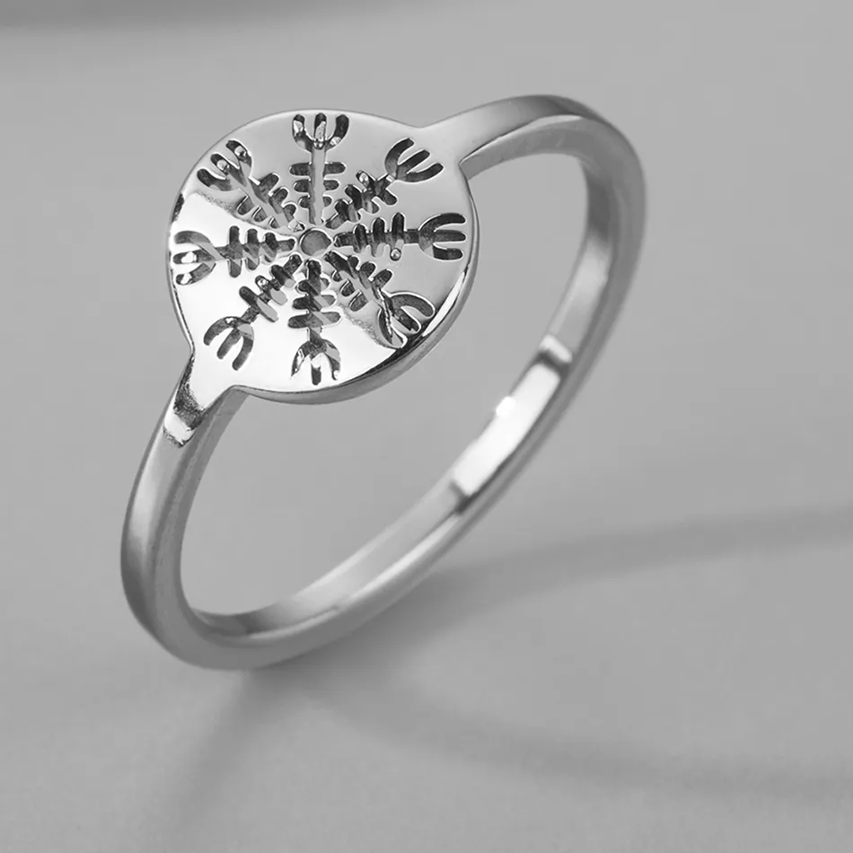 Authentic Todorova Vintage Viking Compass Helm of Awe Ring For Men Valknut Nordic Ethnic Jewelry Amulet