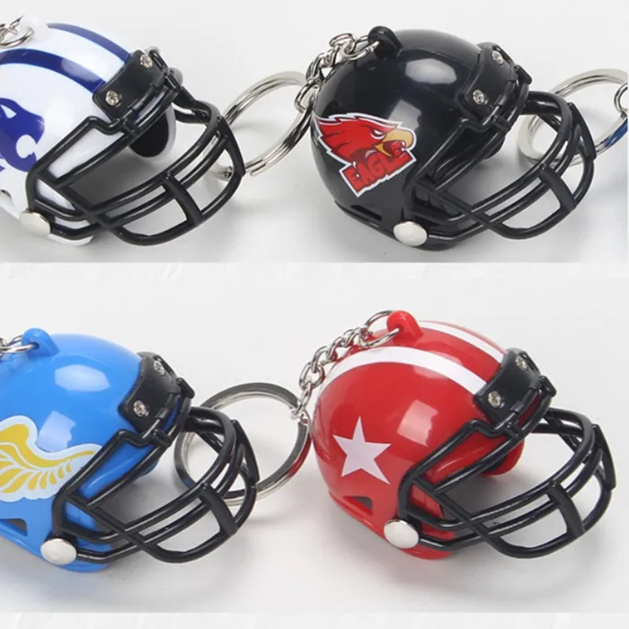 Authentic Creative Rugby Helmet Keychain Souvenir, Mini Hockey Helmet Pendant, British And American Football Cap Model