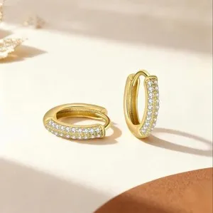 Authentic Celestial Halo Huggie Hoops: Radiant Gold-Plated Amulets