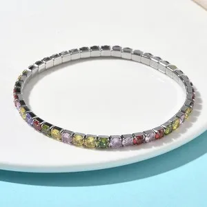 Authentic Whispers of Elegance: 18K Gold Plated Oval Micro Pave Tennis Bracelet