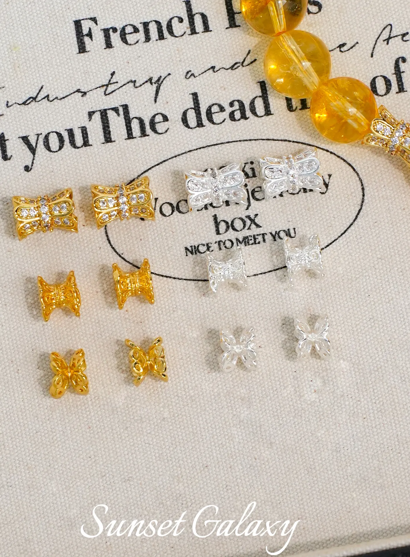 Authentic 18K Gold Plated Slim Waist Large Hole Spacer Beads Micro Pave Zircon DIY Bracelet Necklace Findings