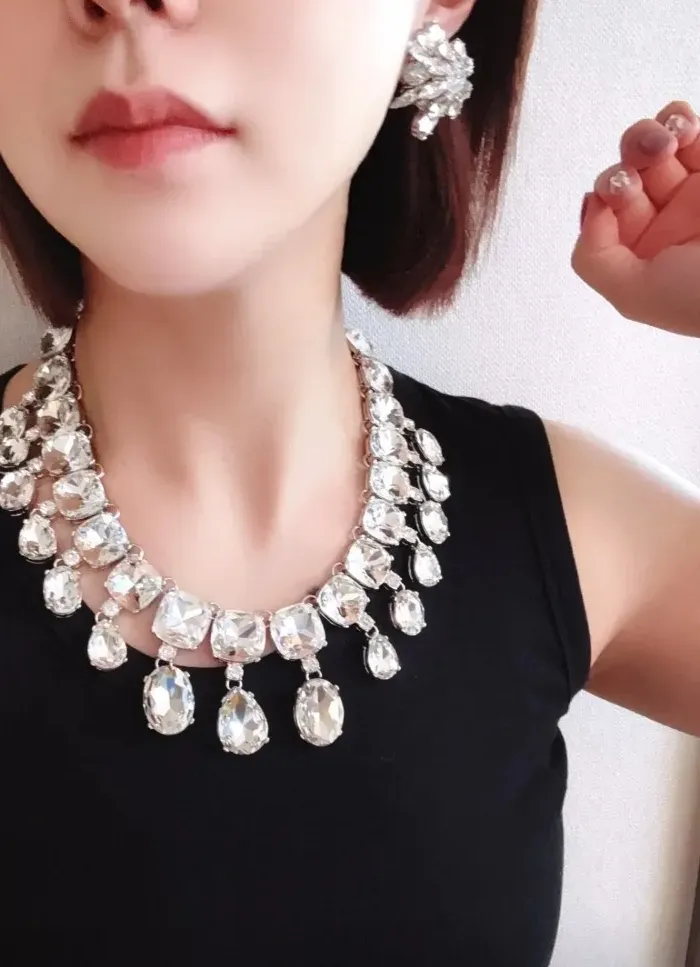 Authentic Timeless Wonder Fancy Crystal Zircon Geo Pave Necklace for Women Designer Jewelry Goth Runway Trendy Art Deco Classy Neat 4526