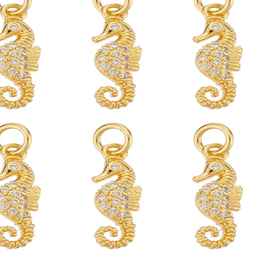 Authentic Enchanted Sea Horse Constellation Pendant Set - 6 Mystical CZ Amulets for Divine Guidance