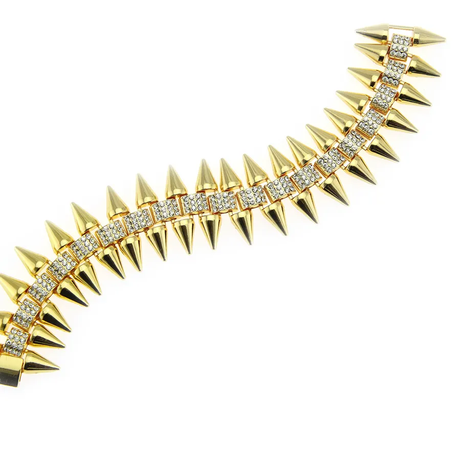Authentic Hip Hop Chain Necklace thorn charm Chains Iced Out Bling bracelet Men Women HipHop anklet Jewelry for kids 6inch
