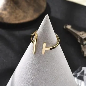 Authentic Open Cuff Ring 18K Gold Plated Adjustable Silver Women R235
