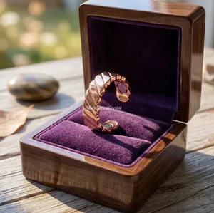 Authentic Twisted Path to Healing - Rose Gold Plated Magnetic Ring