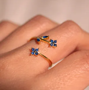 Authentic The Verdant Whisper Sapphire Leaf Ring