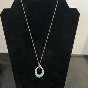 Authentic Aquamarine Oasis: Oval Pendant Necklace for Serenity and Protection