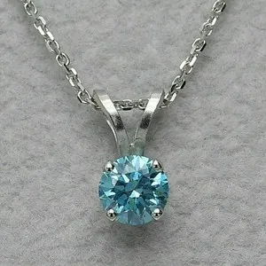 Authentic Mystic Azure Star: 2‑Carat Blue Diamond Pendant in 14K White Gold