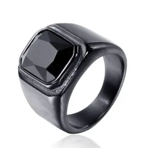 Authentic Men Women Blue Stone Ring Gold Plated Band Wedding