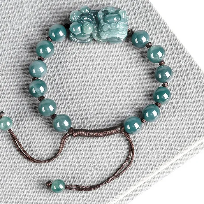 Authentic The Celestial Guardian: Burmese Jadeite Pixiu Prosperity Bangle