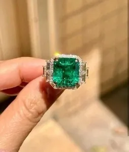 Authentic Emerald Heart: Asscher Cut Lab Emerald on 14K Yellow Gold Plated Radiance