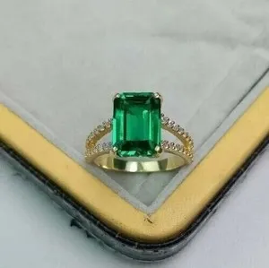 Authentic The Verdant Sovereign 14k Gold Plated Lab Created Emerald Ring
