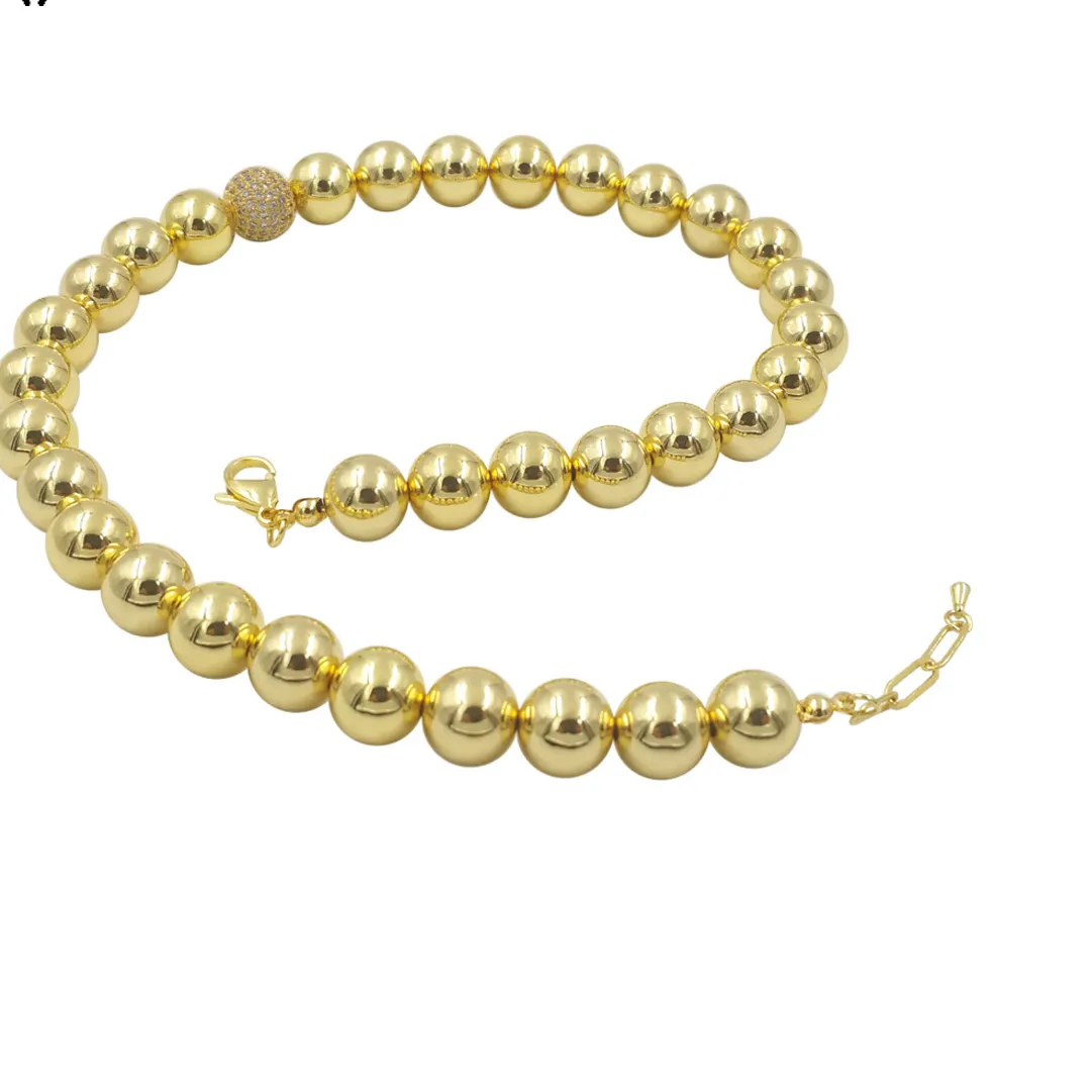 Authentic WT-JFN19 Classic And Exquisite 18K Gold With One CZ Beads Short Necklace For Women Cocktail Party Jewelry Decorated