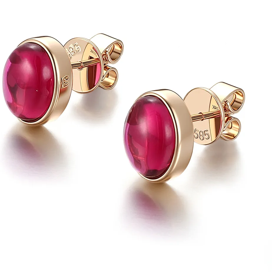 Authentic Embers Of The Heart Lab- Grown Ruby Gold Stud Talismans
