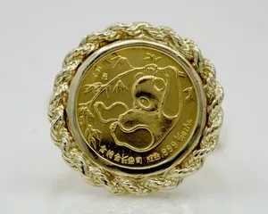 Authentic 20"mm Coin Vintage 1985 China Panda Not real Copy/Replica 14K Yellow Gold Plated