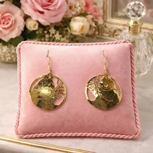 Authentic Wild Byrde Panda Bear Earrings - Gold Plated - Laser Cut 2” Drop - GF Wires NOC