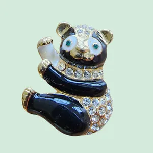 Authentic Vintage Brooch - 18K Gold Plated 1980's Panda Brooch - made in United Kingdom