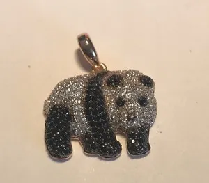 Authentic Panda Pendant Sterling Silver / Gold Plated