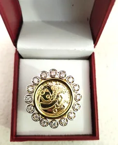 Authentic 1.30Ct Round Cut Real Moissanite Panda Engagement Ring 14K Yellow Gold Plated