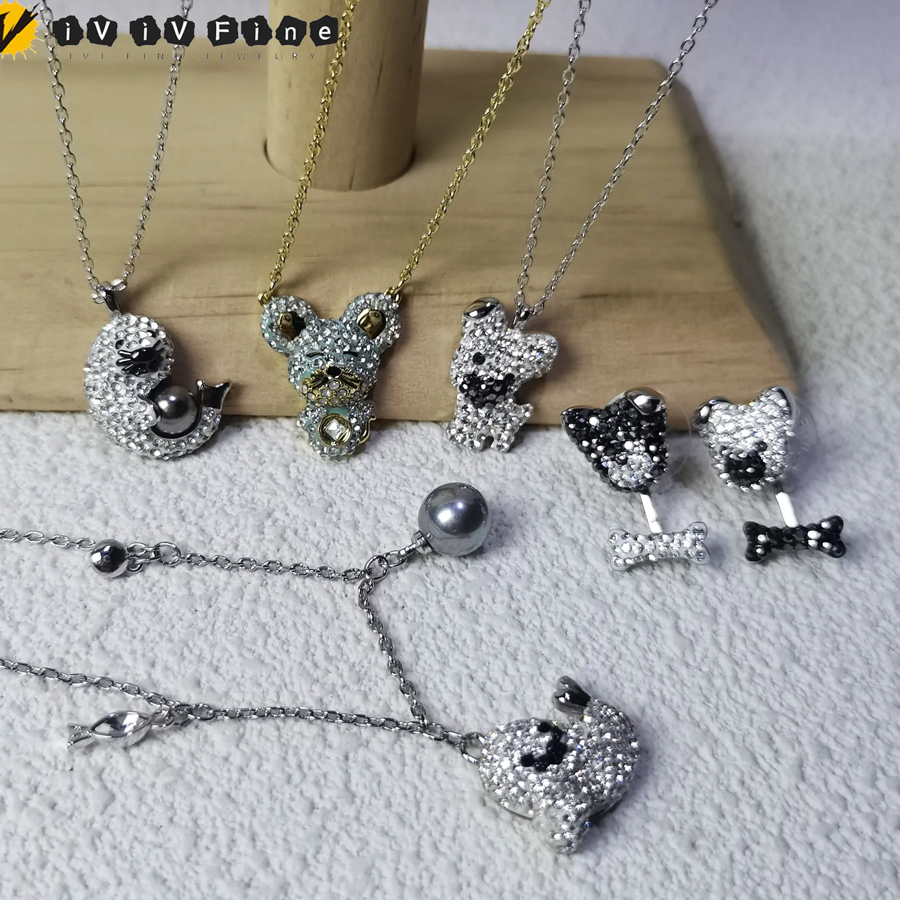 Authentic 2026 Trend Exquisite Animal Series Rabbit Panda Dog Necklace Earrings Bracelet Ring High-end Jewelry Set Party Accessories