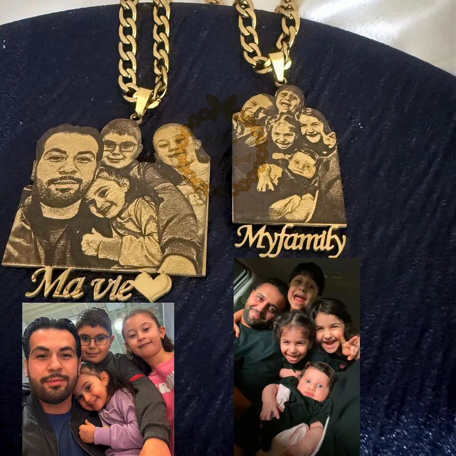 Authentic Portrait of Protection: Engraved Nameplate Necklace