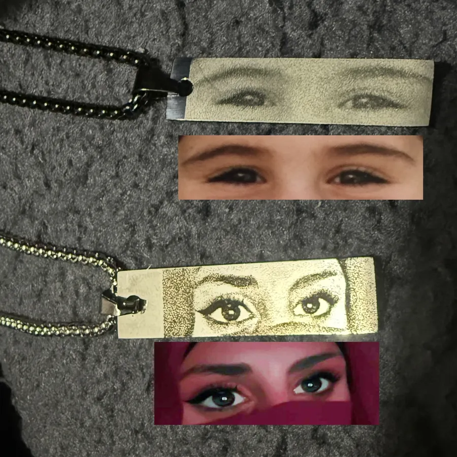 Authentic Love's All-Seeing Bond: Custom Couple's Eye Pendant