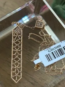 Authentic Rarities Carol Brodie Gold Plated Silver & 0.5 ctw CHAMPAGNE DIAMOND Necklace