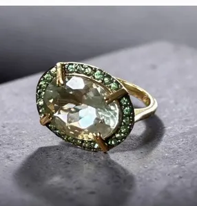 Authentic Harmonize Your Spirit with the Prasiolite East West Oval Ring