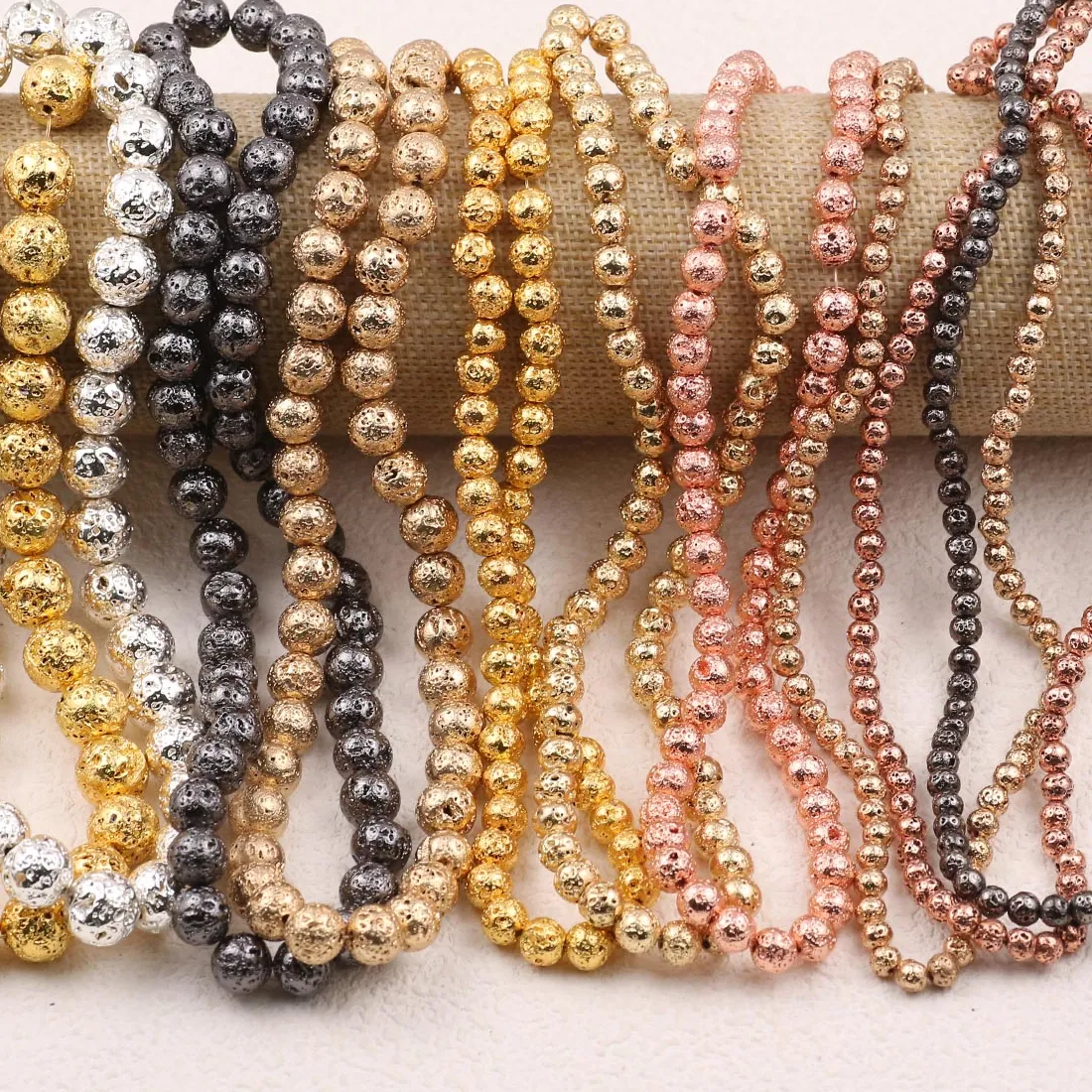 Authentic Ember and Alchemy - Alchemical Rose Gold Volcanic Lava Beads