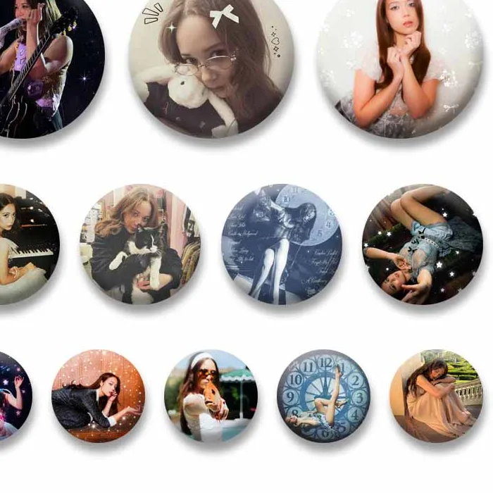 Authentic Jazz Singer L-Laufeys Brooch Round Snap-in Badge Lapel Pins Shoulder Bag Clothes Shoes Jewelry Accessories Fans Collectible