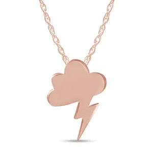 Authentic Celestial Storm: 14k Gold‑Plated Silver Lightning Cloud Necklace