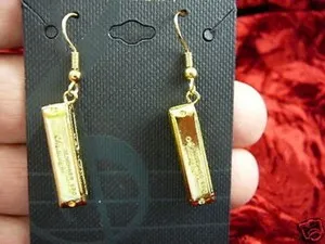 Authentic Harmonic Resonance Dangle Earrings - 24k Gold Plated Amulets of Melodic Manifestation