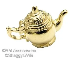 Authentic Little Tea Pot Charm / Pendant EP Gold Plated with a Lifetime Guarantee